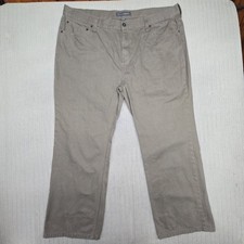Denver Hayes Jeans Mens 44x30 Beige Relaxed Fit Straight Denim Pants Casual picture