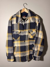 TRUE VINTAGE 60s 70s Sears Flannel Jacket Quilted Lining SIZE XL picture