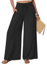 Netsmile Women's Plus Size Wide Leg Palazzo Pants Dressy XX-Large, Black  picture