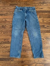 Vintage Carhartt Insulated Flannel Lined Workwear Denim Jeans Pants 36 X 34 picture