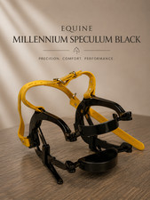 Black Millennium Speculum Equine Dental Horse Mouth Gag Biothane Strap Anti Rust picture