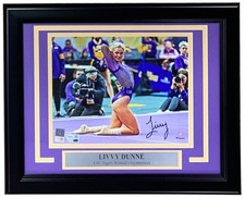 Olivia Livvy Dunne Signed LSU Tigers Custom Framed Photo 11x14 COA picture