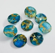 Natural Apatite Copper Doublet Round Rose Cut Loose Calibrated Gemstone 3mm-15mm picture