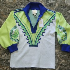 Emily McCarthy NWT Lolli Sweater Deco Palm Lime Green Blue Size S Retail $198 picture