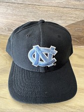 Vintage 90s NCAA UNC North Carolina Tar Heels New Era Wool Snapback Hat Cap Navy picture