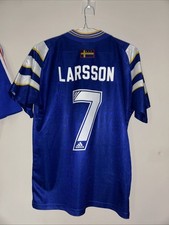 Authentic Larsson Sweden 1998 World Cup Football Soccer Jersey Men's Size M picture