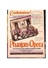 ORIGINAL 1925 PHANTOM OF THE OPERA SILENT FILM LON CHANEY AD POSTER picture
