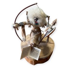 Vtg White Navajo Kachina Buffalo Warrior Signed Laura Yazzie w/Tag 1988 picture