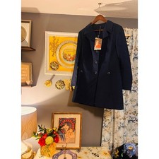 NWT Vintage Velisch Navy Blazer Coat – German Made – Size 46 picture
