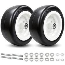 2Pcs 13x5.00-6 Flat Free Tire and Wheel for Lawn Mowers & Zero Turn Mowers picture