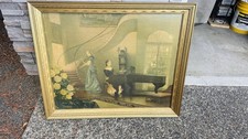 R Brownell McGrew Morning Melodies Vintage Framed Art Print Gold Frame picture