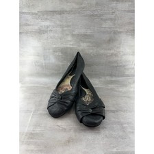 Born Julianne Black Leather Knotted Ballet Flats W32114 Women Sz 6 EU 36.5 picture