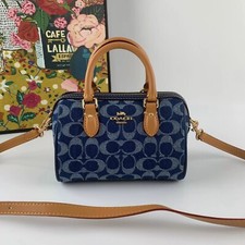 COACH  Mini Rowan Crossbody Signature Denim Natural CY742 Outlet NEW picture
