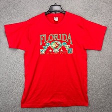 WCW Florida Shirt Mens XL Red Short Sleeve Fun & Sun Vintage 90s Y2K Wrestling picture
