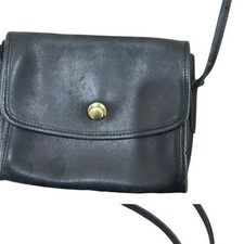 Coach Chrystie rare vintage navy blue glove tanned leather crossbody bag picture