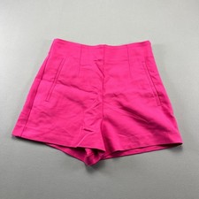 Zara Shorts Womens Small Pink High Waist Side Zip Minimalist Summer Streetwear picture