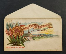 1899 antique WEST CHESTER CENTENNIAL pa celebration ENVELOPE COVER  picture