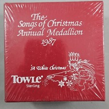 Towle Sterling White Christmas Ornament 1987 Songs 1287 Medallion Vintage picture