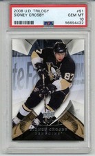 2008 UPPER DECK TRILOGY #91 SIDNEY CROSBY CARD PENGUINS PSA 10 LOW POP VERY RARE picture