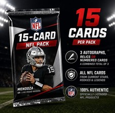 NFL 15-Card Football Pack – 3 Autograph, Relic or Numbered Cards Included picture