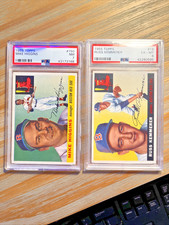 LOT (2) 1955 Topps 18 & 150 ~ MIKE HIGGINS / RUSS KEMMERER ~ PSA-7 & 6 High-End picture