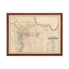 Old Map of Burlington, VT 1873 - Vintage Burlington Vermont picture