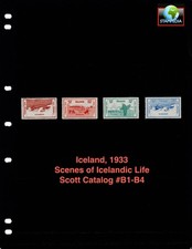 $14.00 Scott Value - 1933 ICELAND Scenes of Icelandic Life Charity CV MNH NH UMM picture