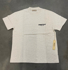 Essentials Fear of God ESSENTIALS Gray Logo Cotton Crewneck T-Shirt Size M picture