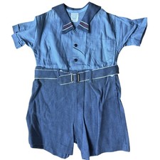 Rare Vtg 1940s Deadstock Boys Blue/Blue Set -Sz 3 American Pickers Find picture