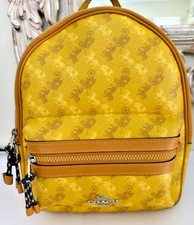 Limited Edition Coach Vale Charlie Backpack Horse Carriage Print Gold Camel picture