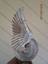 rare vintage flying tire hotrod car hood ornament  picture