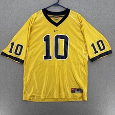 Vintage Nike Team Tom Brady #10 Football Jersey Mens Medium Yellow Navy Mesh 90s picture