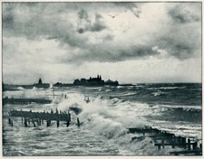 High Tide at Coney Island Vintage 1894 Photogravure Sun & Shade E. Edwards Photo picture