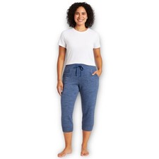 NWT Xersion Women's Relaxed Fit Cropped Jogger Pants – Blue Space Dye – Size L picture