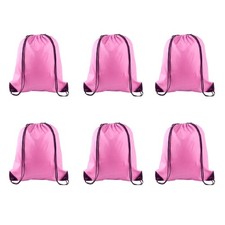 PLULON 6 Pcs Drawstring Bags Bulk Pink Drawstring Backpack String Backpack Cinch picture