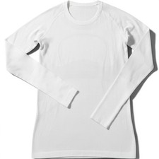 Lululemon Swiftly Tech Long Sleeve 2.0 White Seamless Athletic Shirt Thumbholes picture