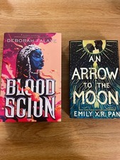 Fairyloot April 2022-Blood Scion by Deborah Falaye & An Arrow To The Moon SIGNED picture