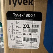 DuPont Tyvek 800 J Protective Coveralls Suit Size 2XL picture