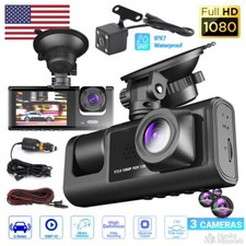 Dash Cam Car HD 1080P Front/Rear/Inside Dual Lens Video Recorder Camera G-Sensor picture