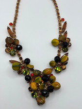 Vtg Juliana Necklace D&E Carmen Miranda Fruit Salad Art Glass Bead Rhinestone picture