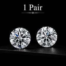 8 Ct Lab Grown White Diamond Round Cut VVS1 D Grade Stone Pair (4+4 Ct) picture
