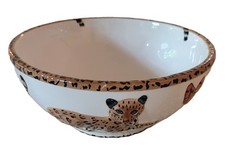 Lynn Chase 2006 Jungle Jubilee Handpainted Soup/Cereal Bowl Leopard Zebra Parrot picture