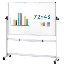 VIZ-PRO Double-Sided Mobile Whiteboard 72 x 48