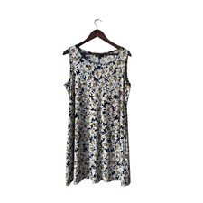 Y2K 90s Daisy Floral Sleeveless Shift Dress Ronni Nicole Womens XL picture