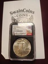 1986 (S) American Silver Eagle Signed By Anna Cabral NGC MS69 E20-23 picture