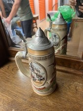 Vintage 1985 Budweiser Lidded Stein B Series Brewing Fermentation Ceramarte picture