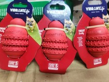 3pk New Vibrant Life Treat Buddy Dental Dog Toy Size S Red Level 5 Heavy Chew picture