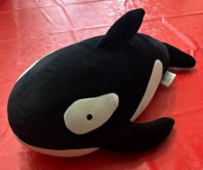Target Pillowfort Orca Whale Weighted Plush Kid Throw Pillow Black White Large picture