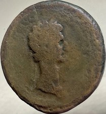 Emperor Nerva Sestertius Ancient Roman Coin 96-98AD Genuine Bronze Rome Scarce picture