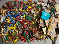 Vintage Plastic Army Men Cowboys Indians Horses  HUGE Toy Lot 12 lbs. MARX picture